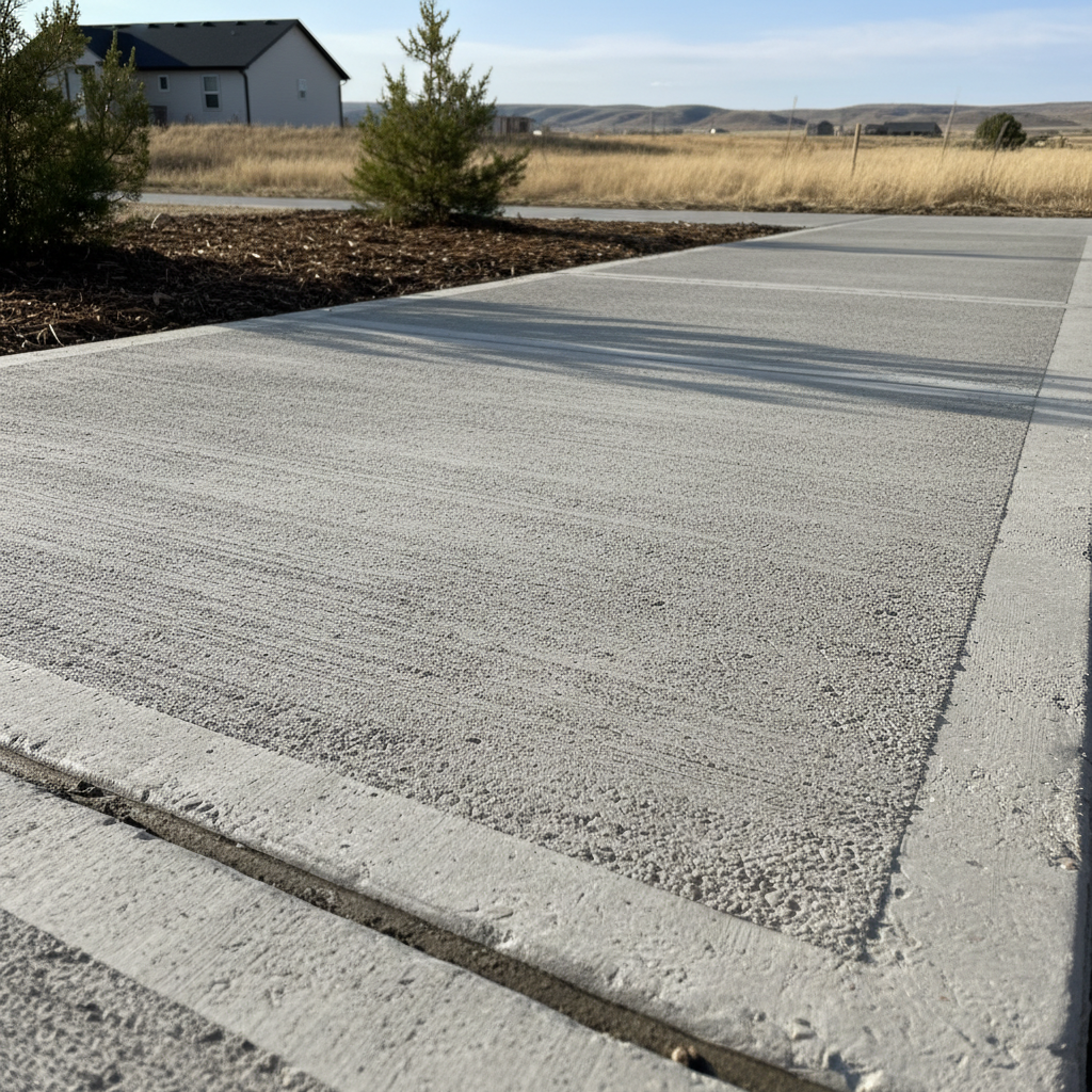 Completed concrete sidewalks work at a residential property in Billings, MT