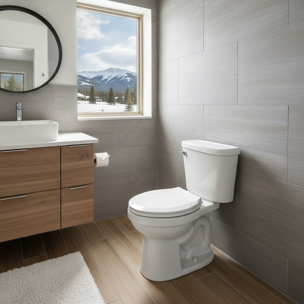 Completed toilet installation work at a residential property in Big Sky, MT