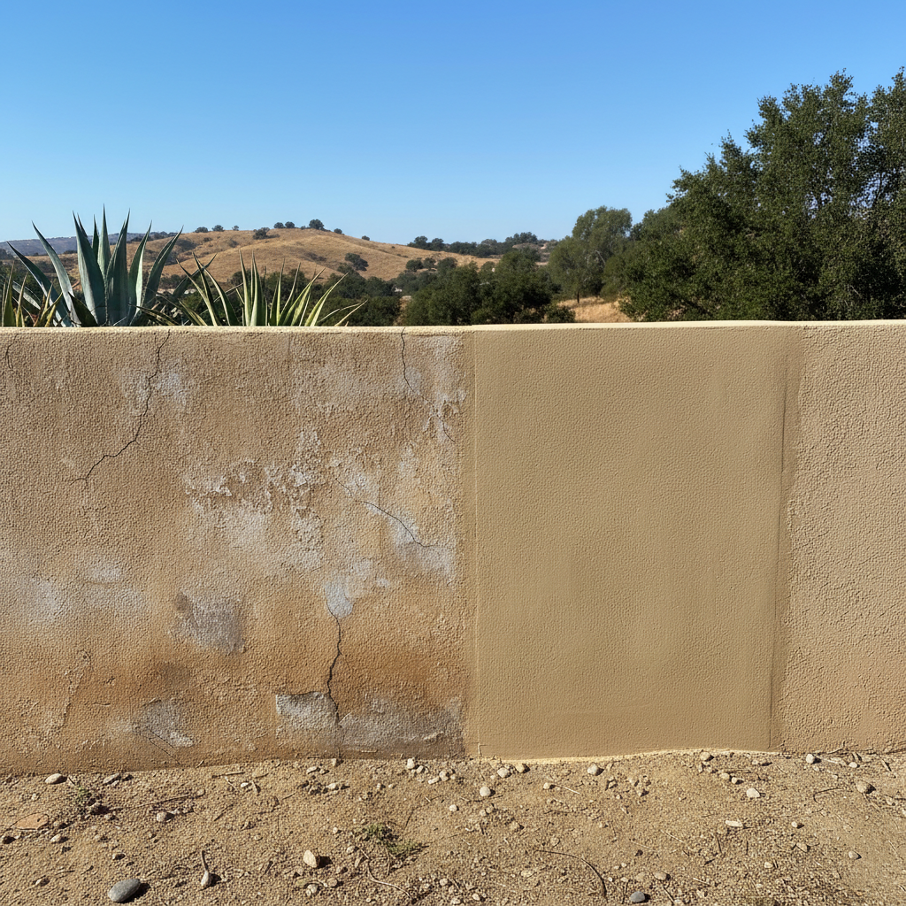 Completed stucco repair work at a residential property in Temecula, CA