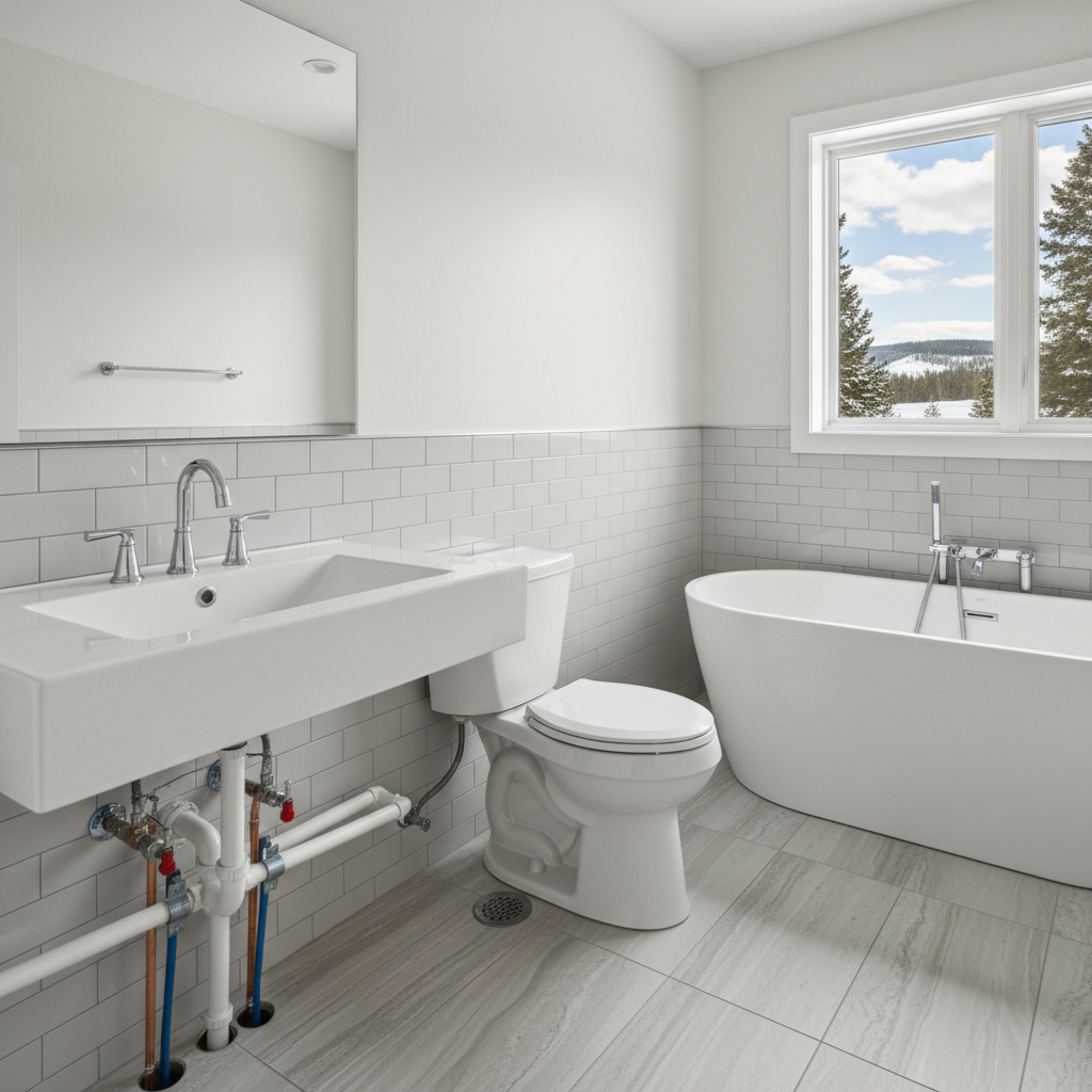 Completed plumbing work work at a residential property in Big Sky, MT