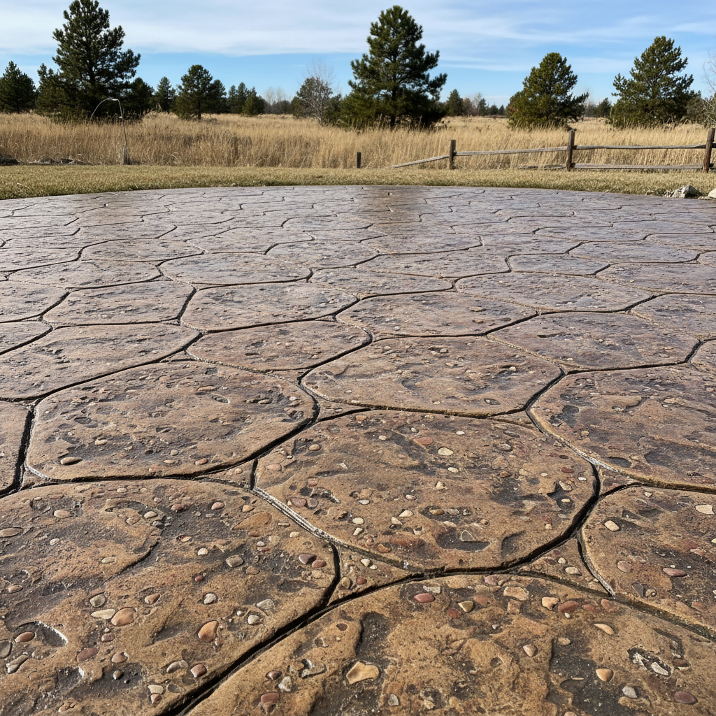 Completed stamped concrete work at a residential property in Billings, MT