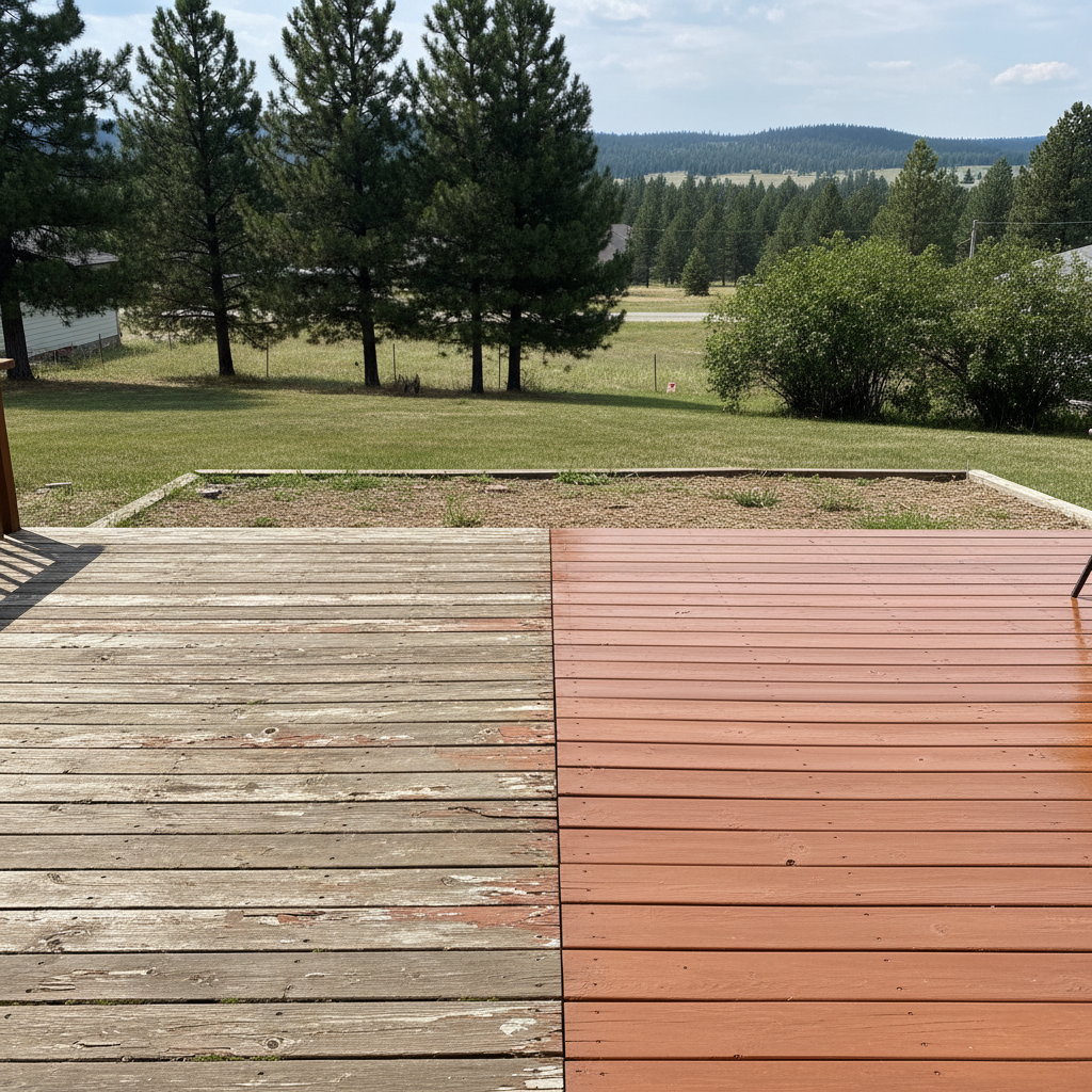 Completed deck staining work at a residential property in Missoula, MT