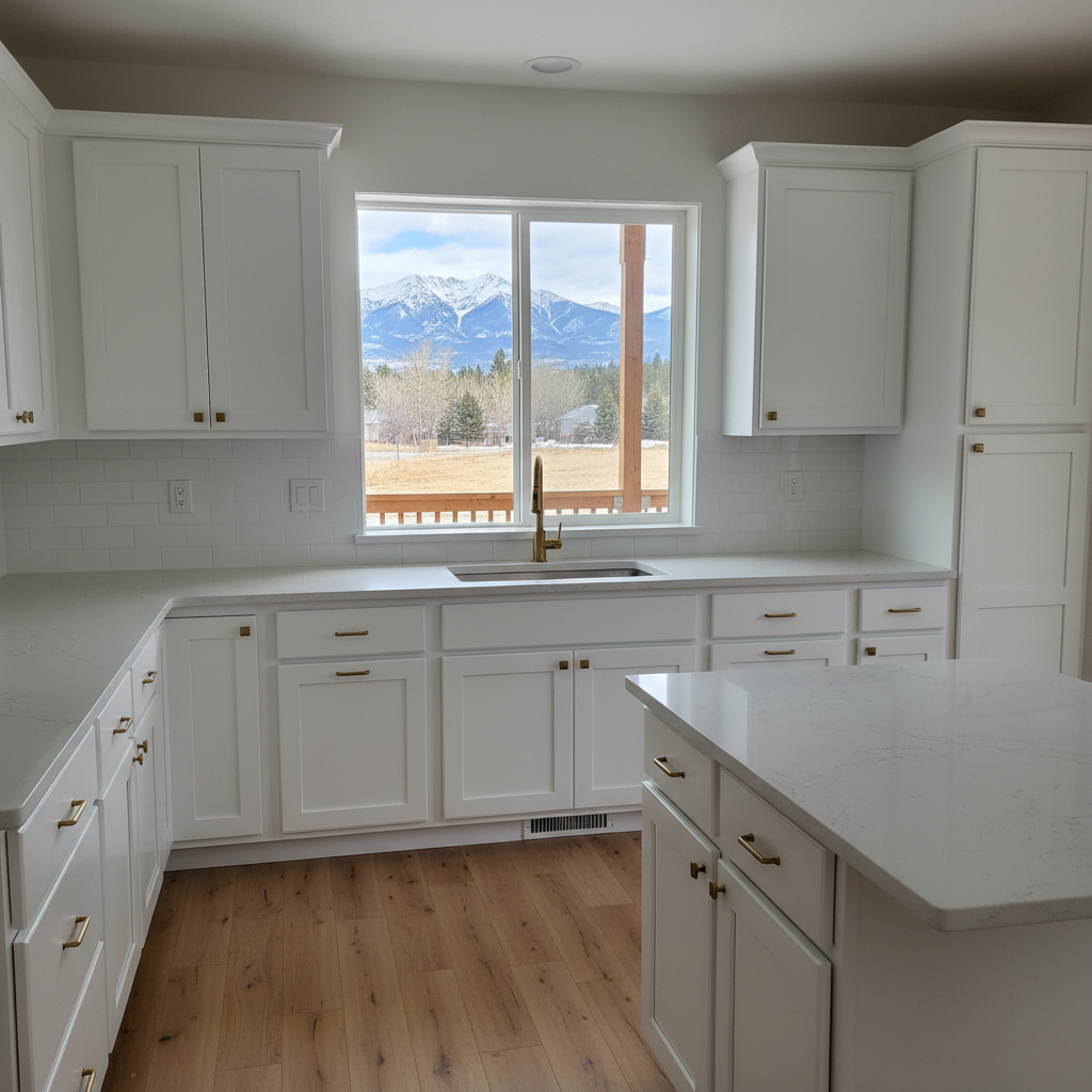 Completed cabinet painting work at a residential property in Missoula, MT