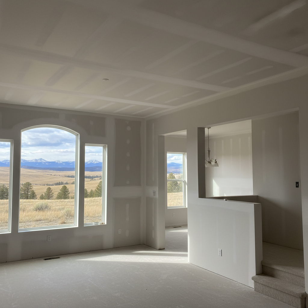 Completed drywall finishing work at a residential property in Billings, MT