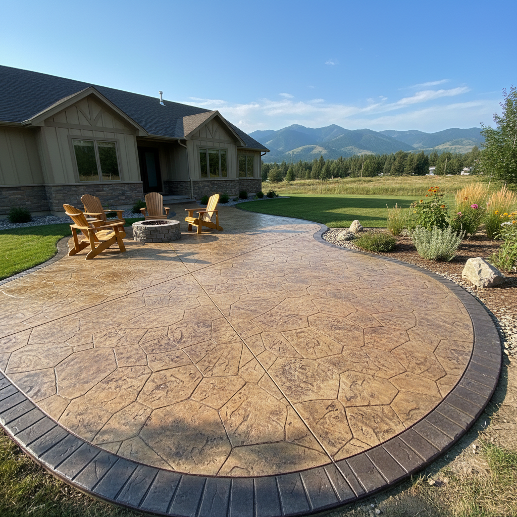 Completed decorative concrete work at a residential property in Missoula, MT