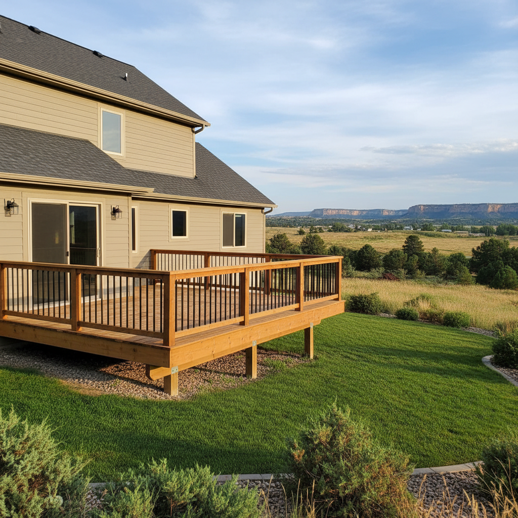 Completed deck railing installation work at a residential property in Billings, MT