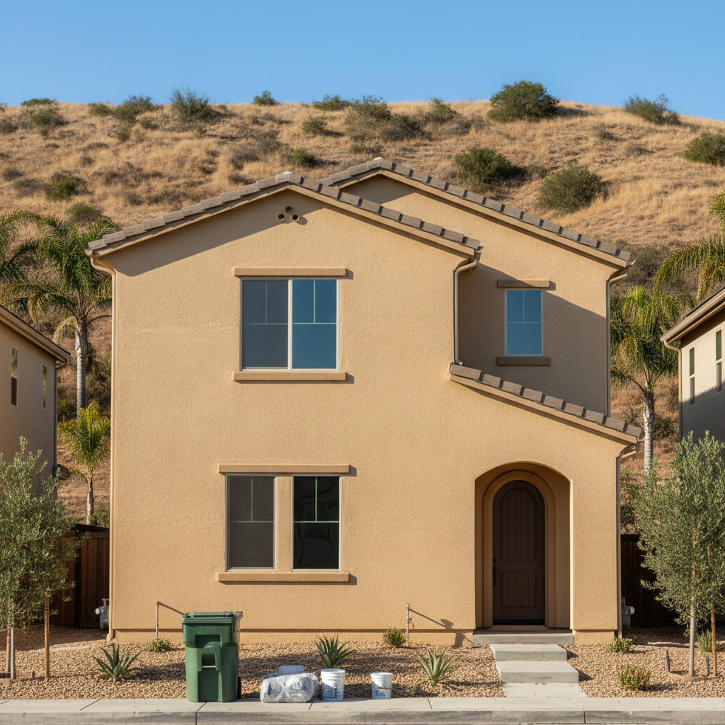 Completed residential stucco work at a residential property in National City, CA