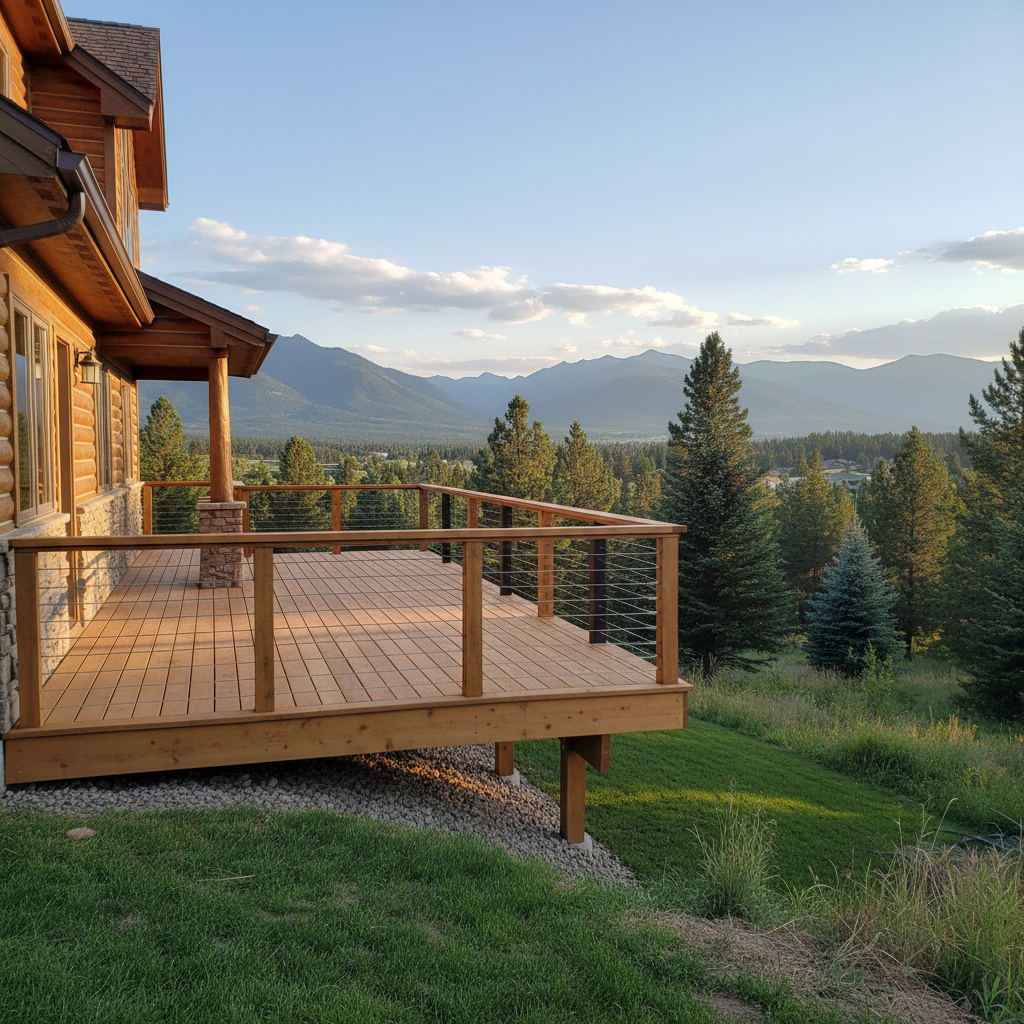 Completed deck railing installation work at a residential property in Missoula, MT
