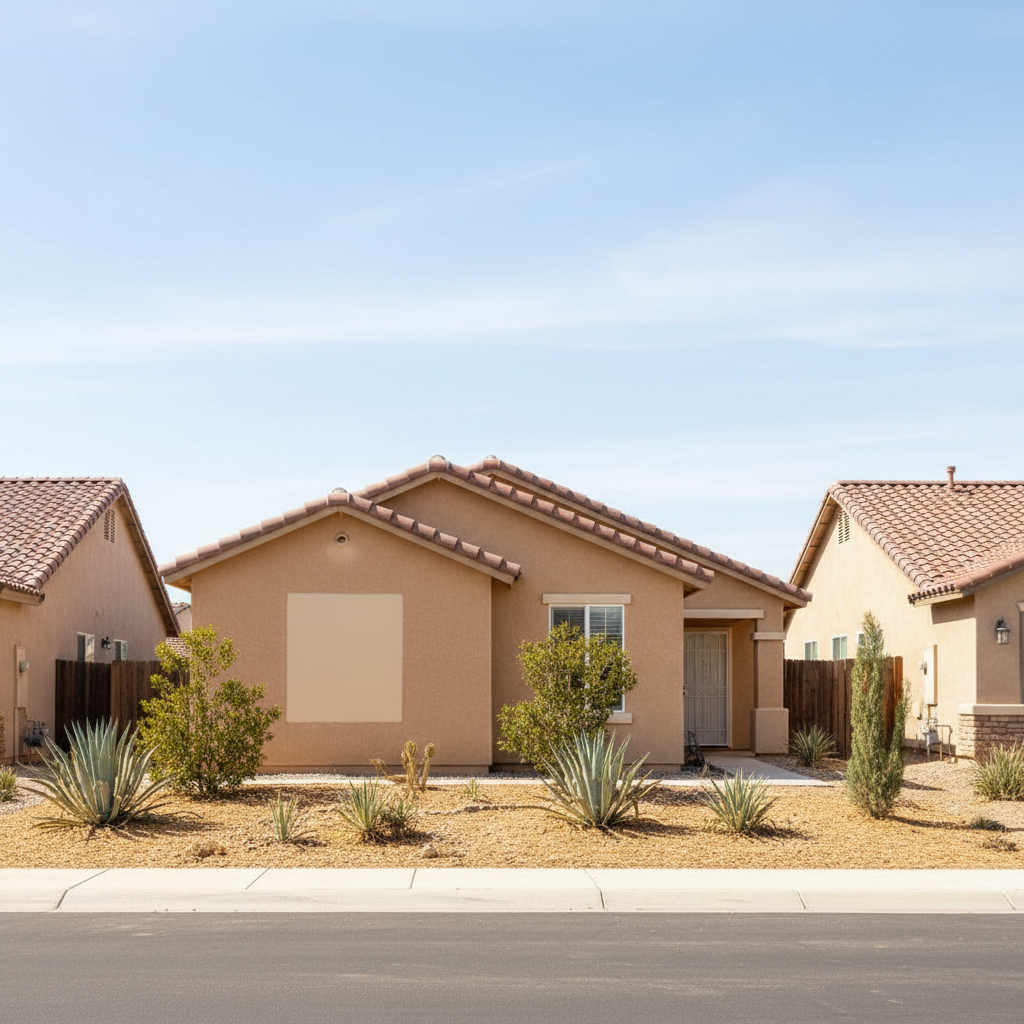 Completed stucco repair work at a residential property in Fresno, CA