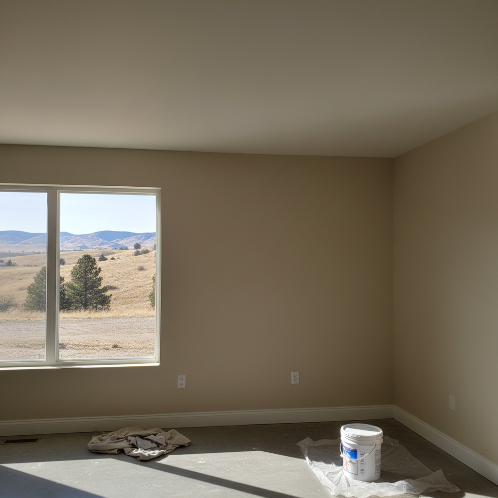 Completed popcorn ceiling removal work at a residential property in Billings, MT