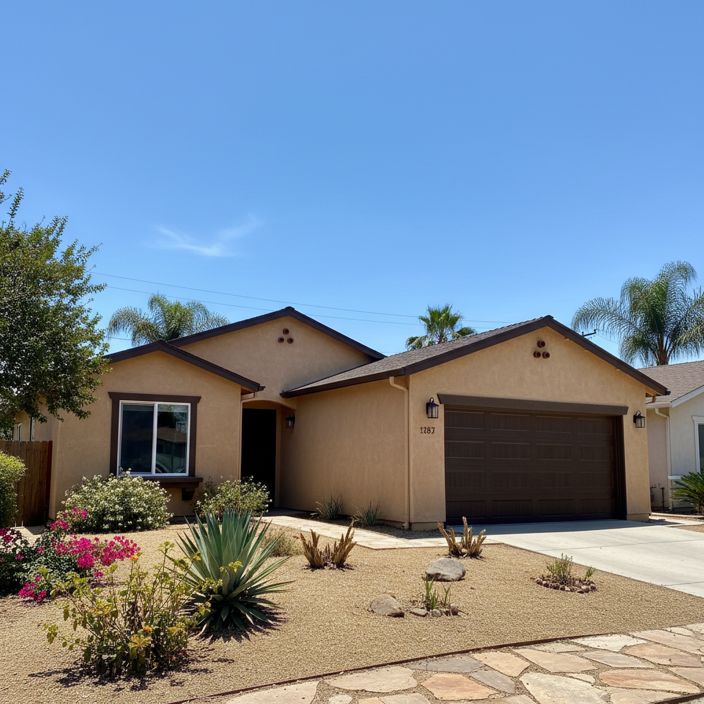 Completed stucco removal work at a residential property in Escondido, CA