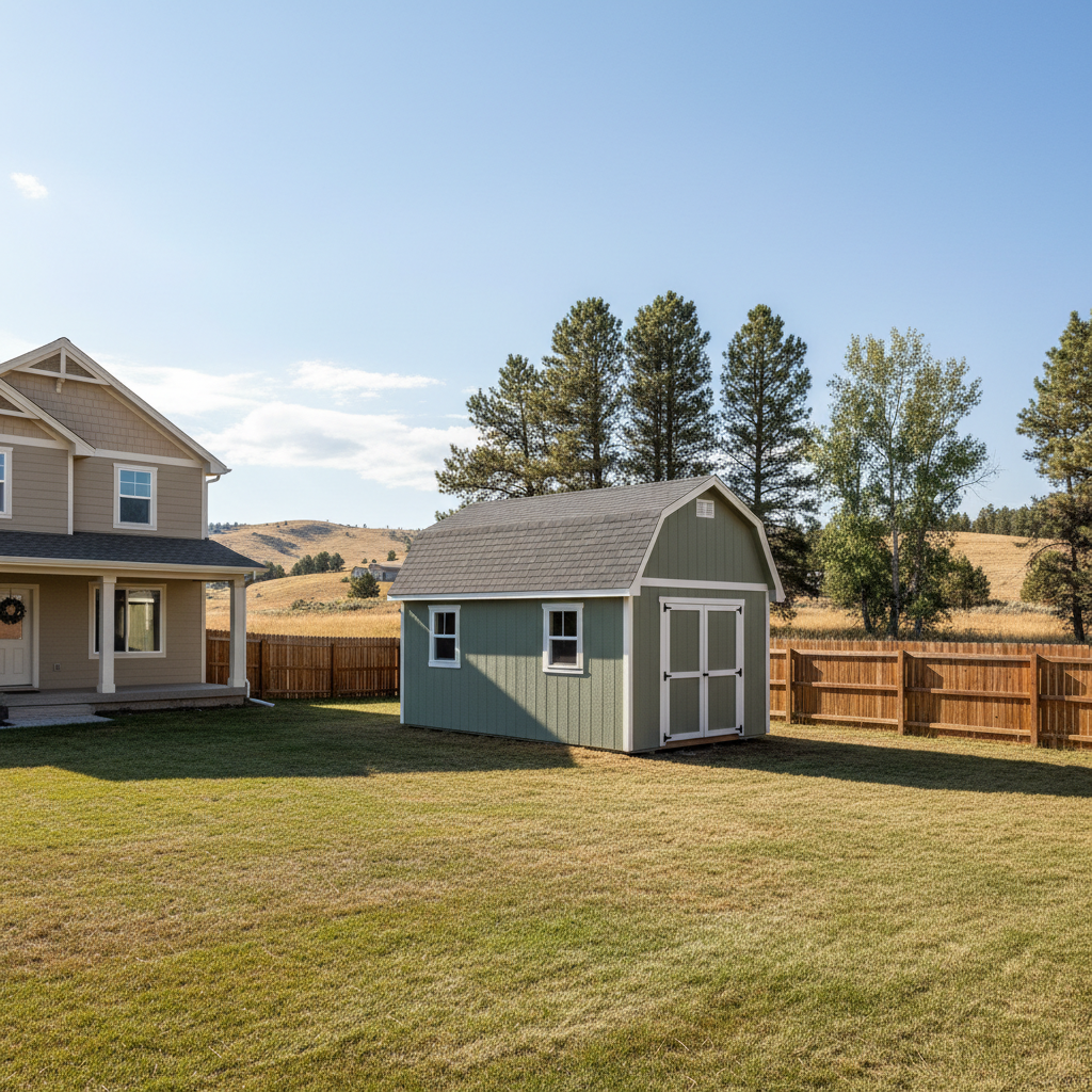 Completed custom shed design work at a residential property in Billings, MT