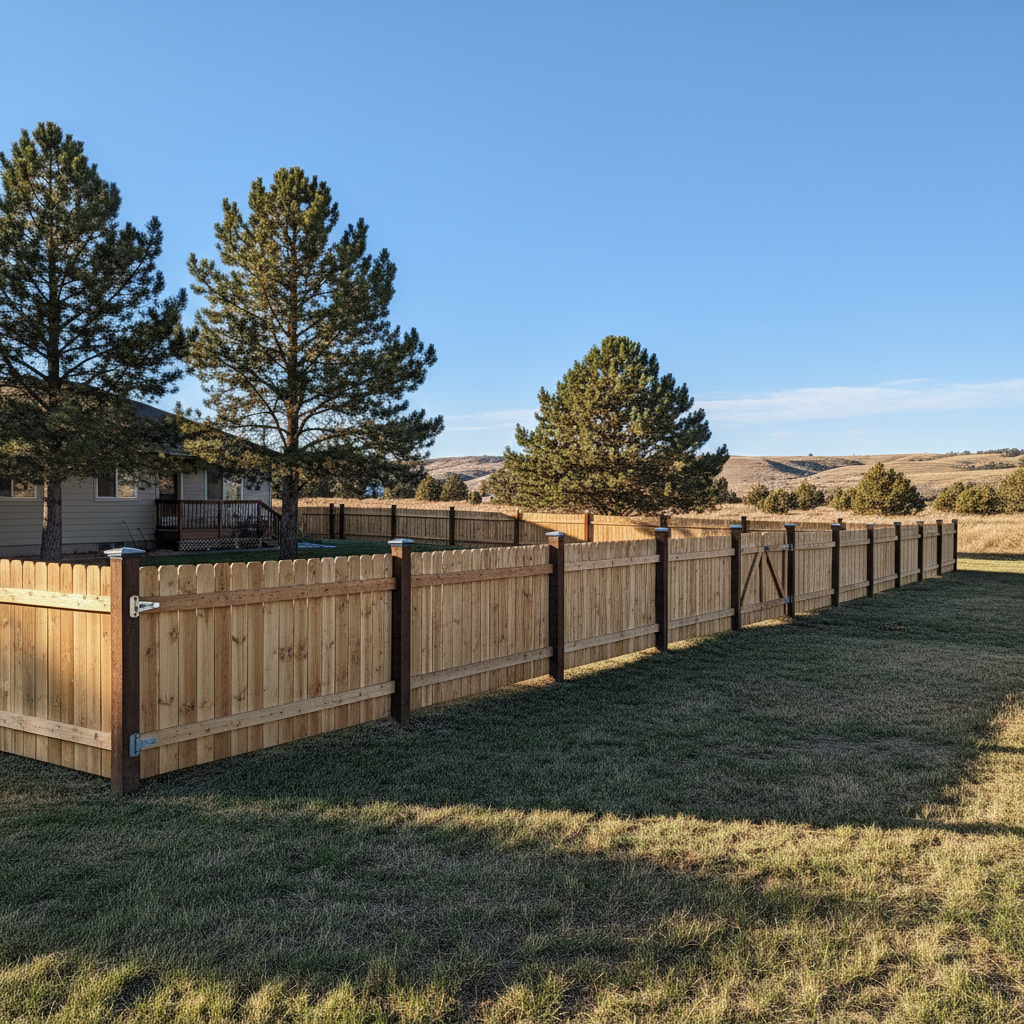 Completed fence repair work at a residential property in Billings, MT
