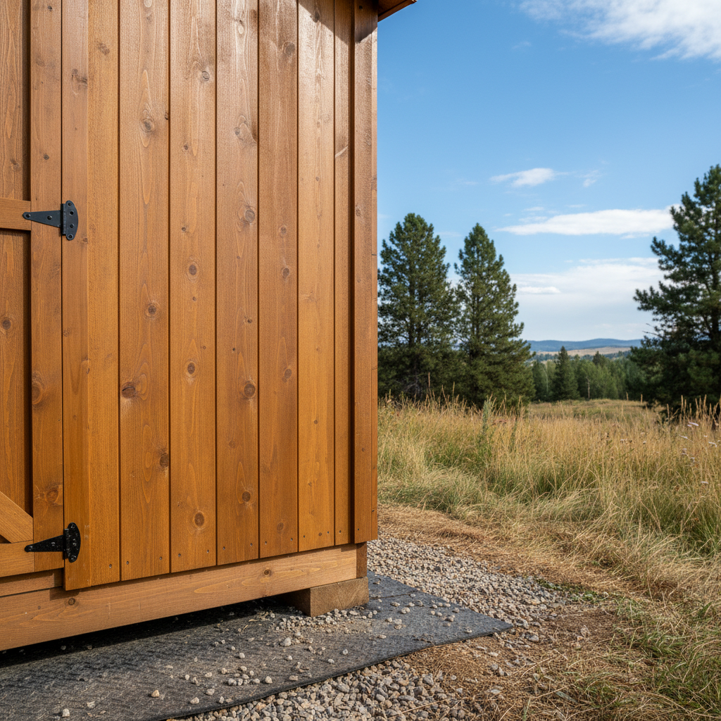 Completed shed delivery and installation work at a residential property in Great Falls, MT