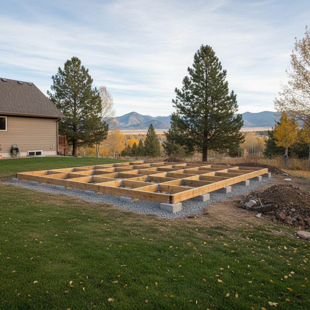 Completed shed foundation work work at a residential property in Helena, MT