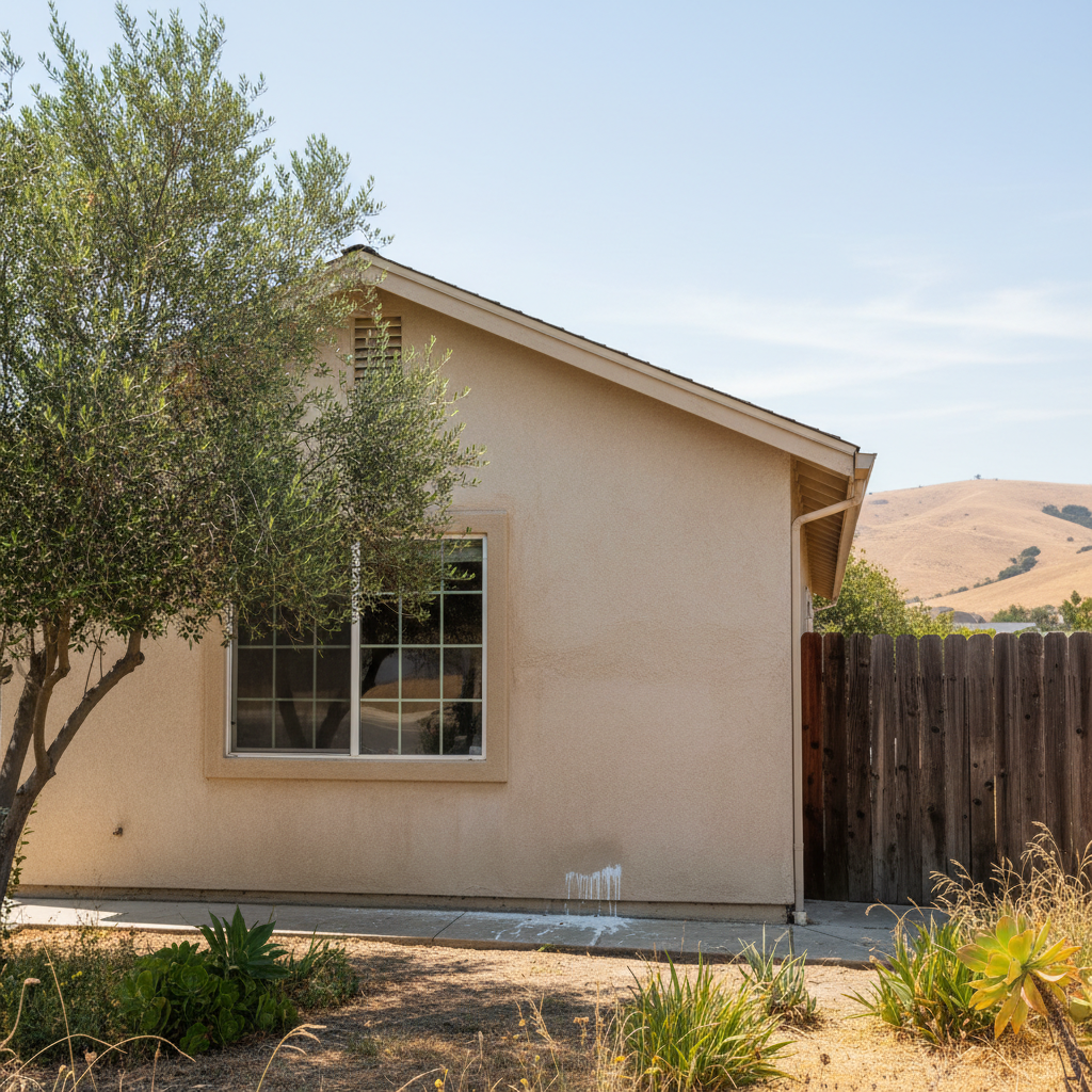 Completed stucco repair work at a residential property in Tracy, CA