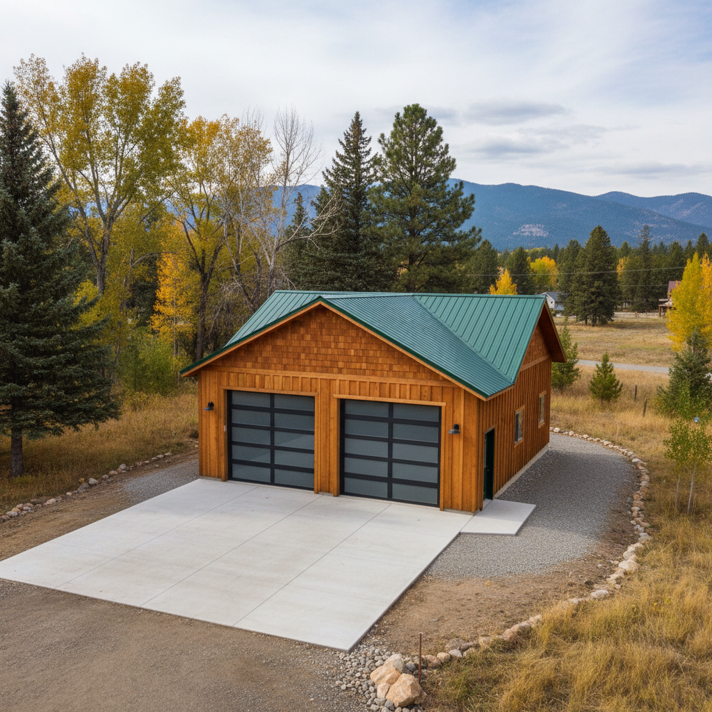 Completed garages work at a residential property in Missoula, MT