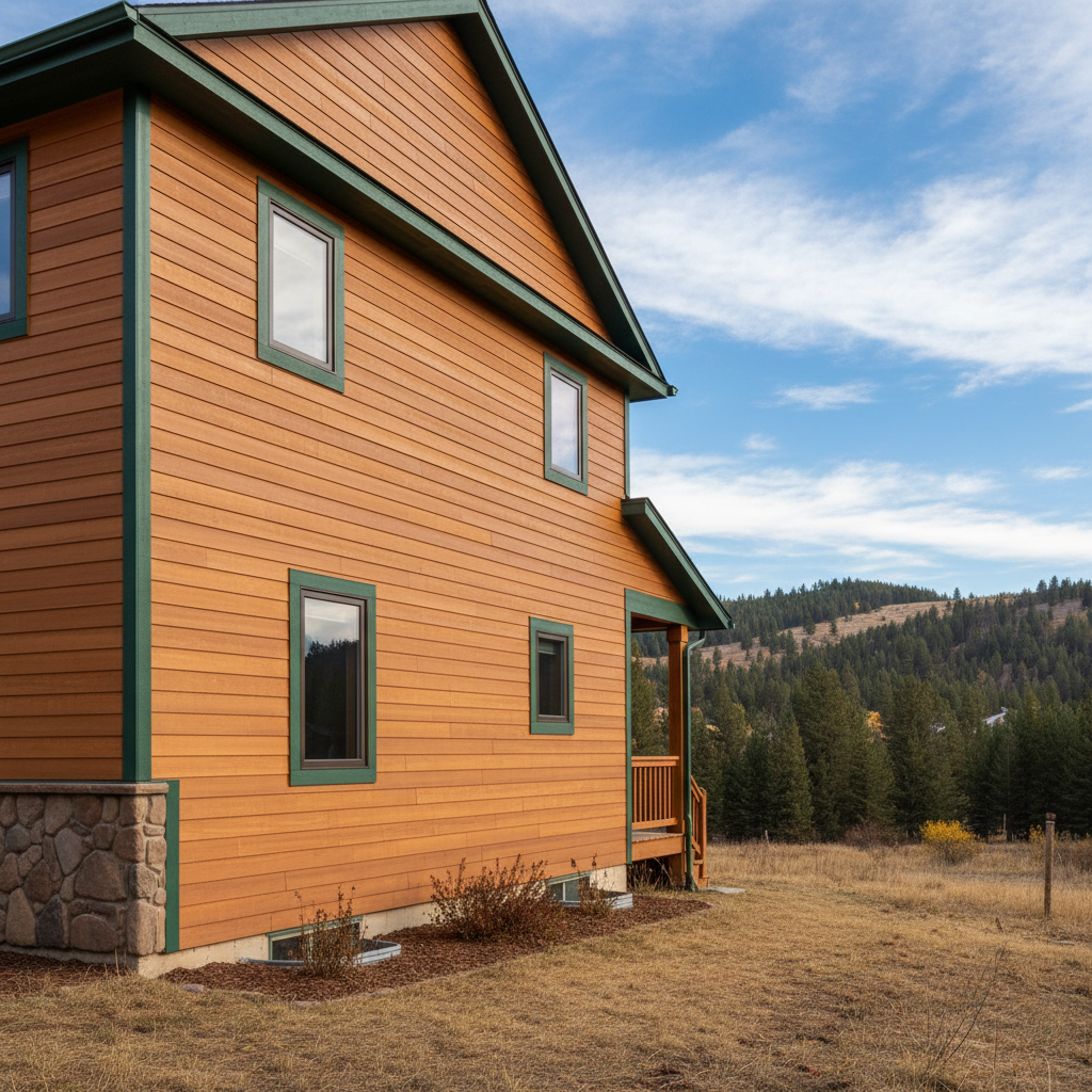 Completed wooden siding work at a residential property in Missoula, MT