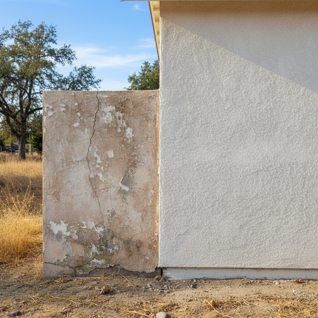 Completed stucco redashing work at a residential property in Stockton, CA