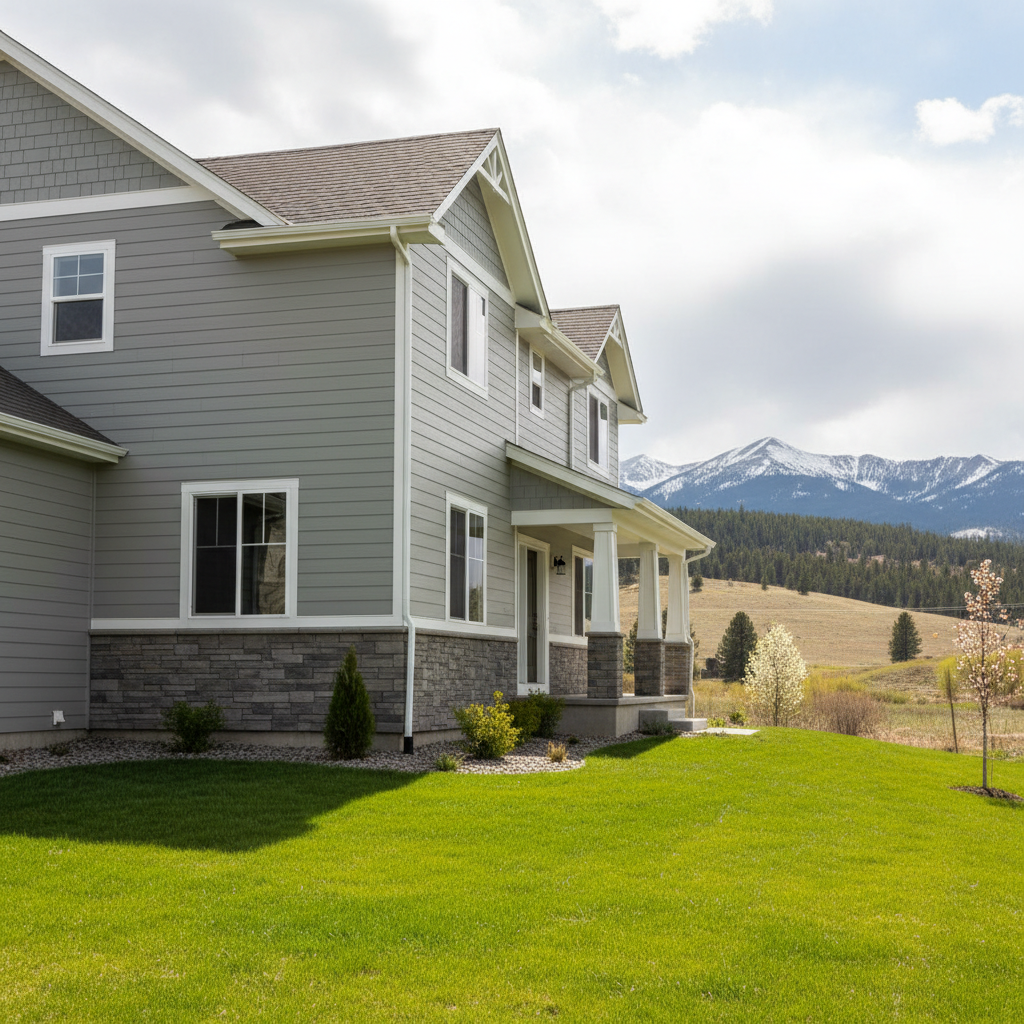 Completed cement siding work at a residential property in Missoula, MT