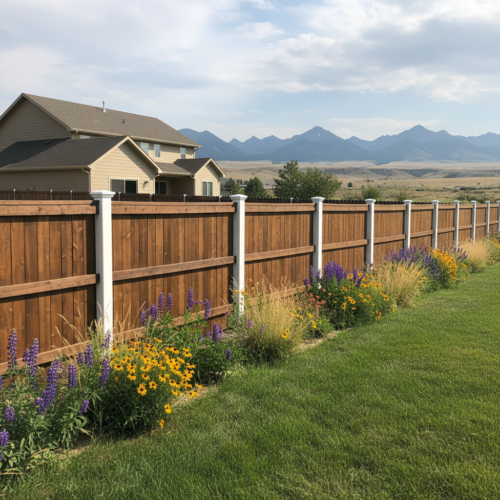 Completed fence staining and painting work at a residential property in Billings, MT
