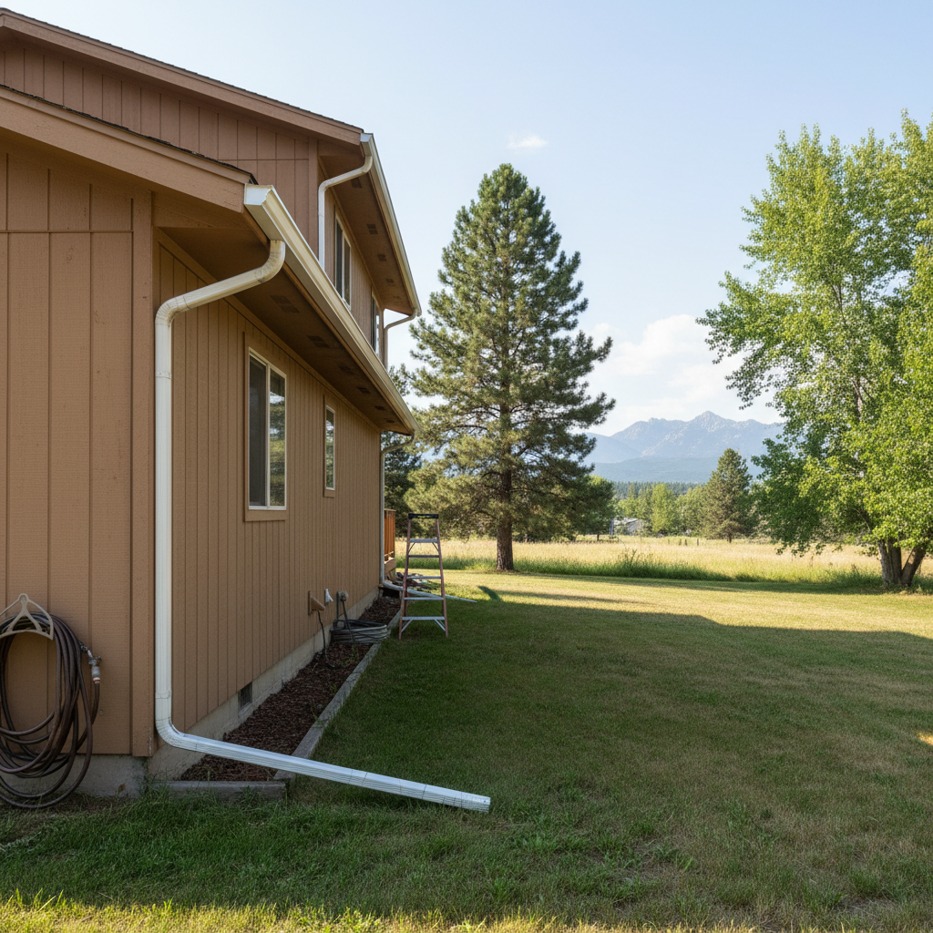 Completed gutter cleaning work at a residential property in Missoula, MT