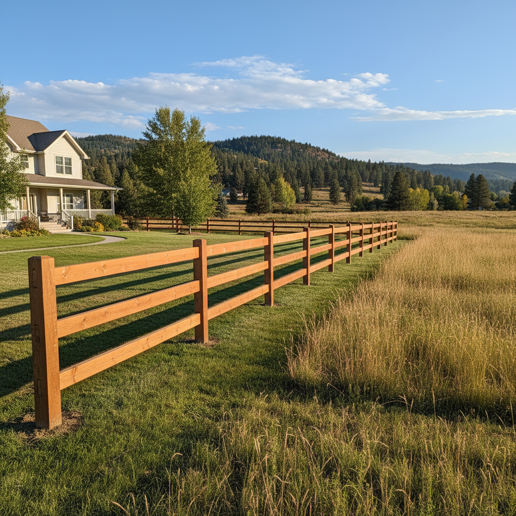 Completed farm fencing work at a residential property in Missoula, MT