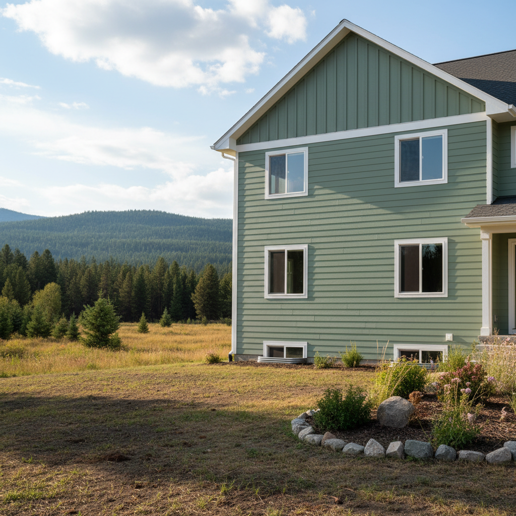 Completed cement siding work at a residential property in Kalispell, MT