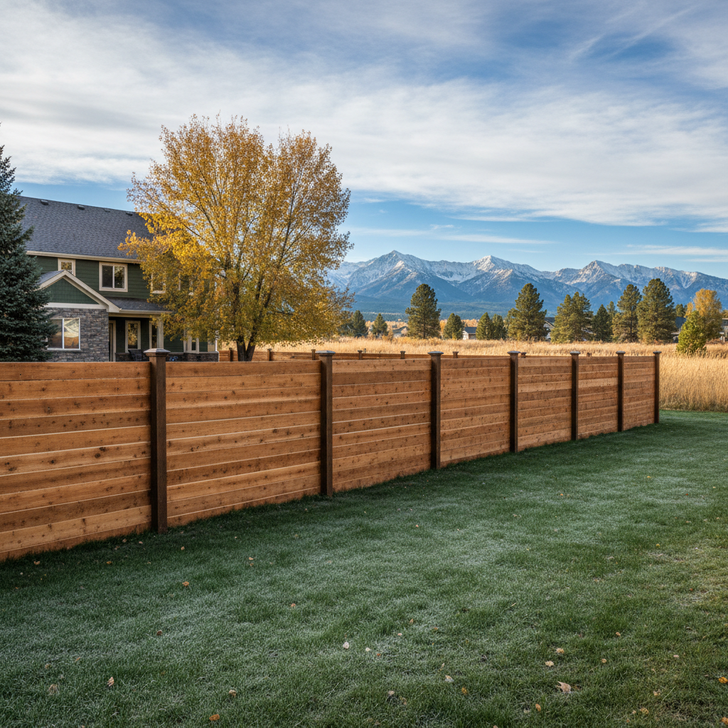Completed wood fence installation work at a residential property in Missoula, MT