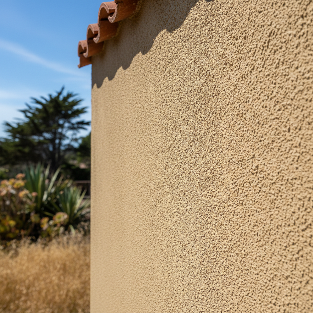 Completed stucco painting work at a residential property in Pacifica, CA
