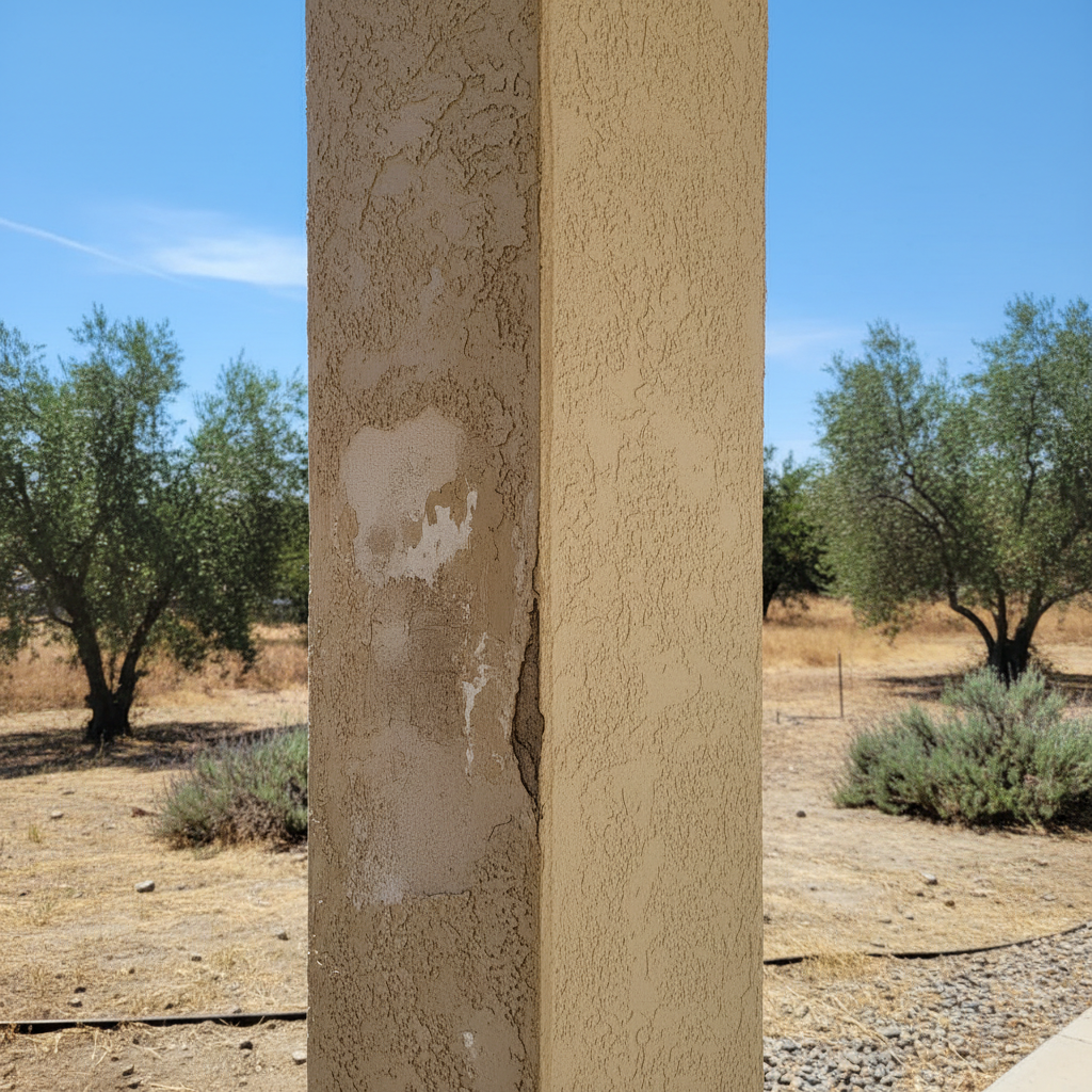 Completed stucco repair work at a residential property in Stockton, CA