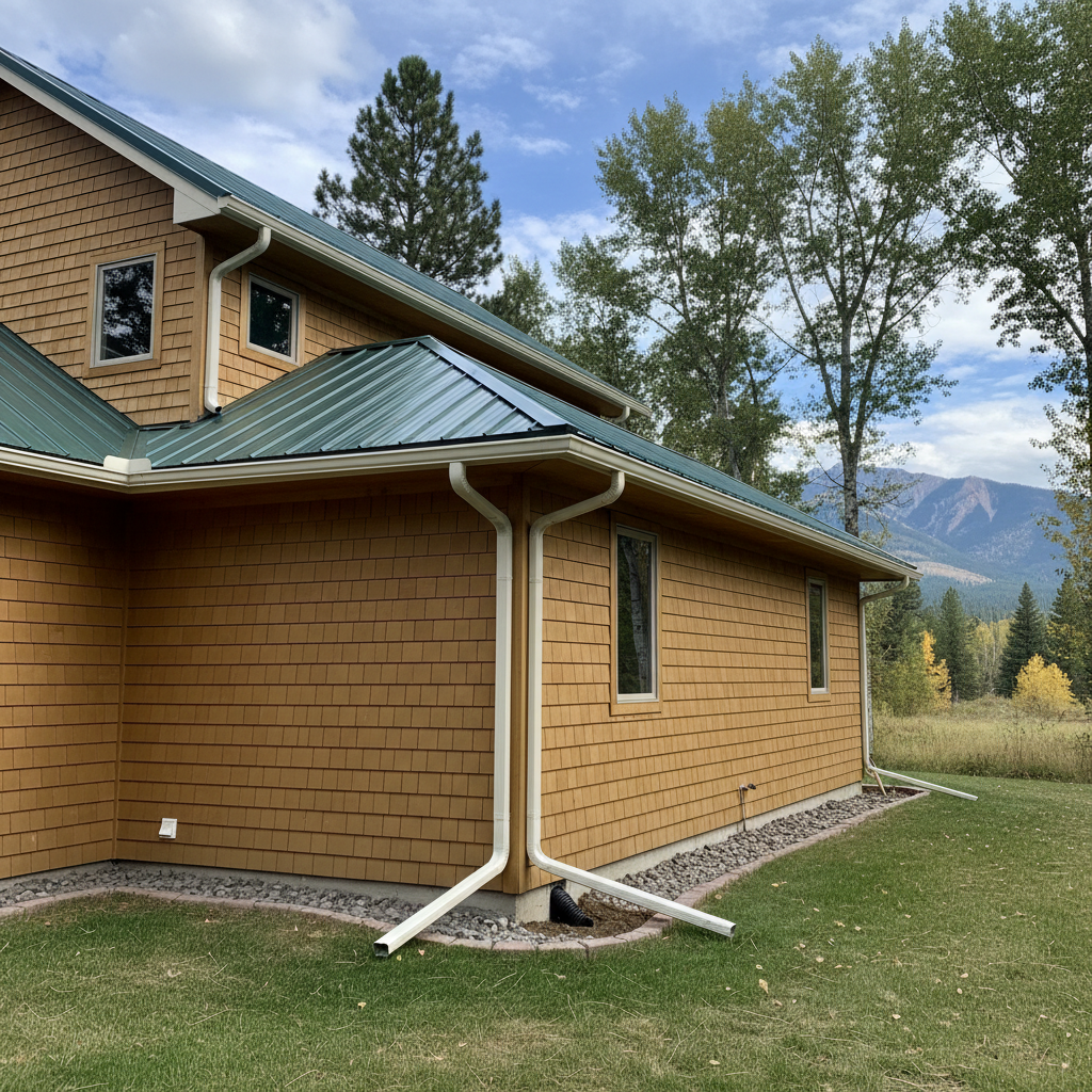 Completed gutter replacement work at a residential property in Missoula, MT