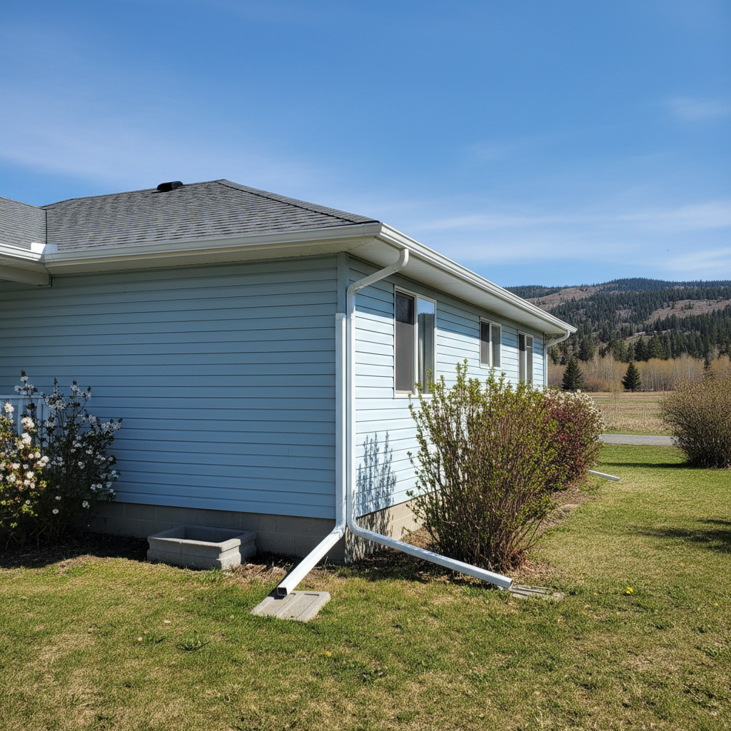 Completed gutter installation work at a residential property in Kalispell, MT