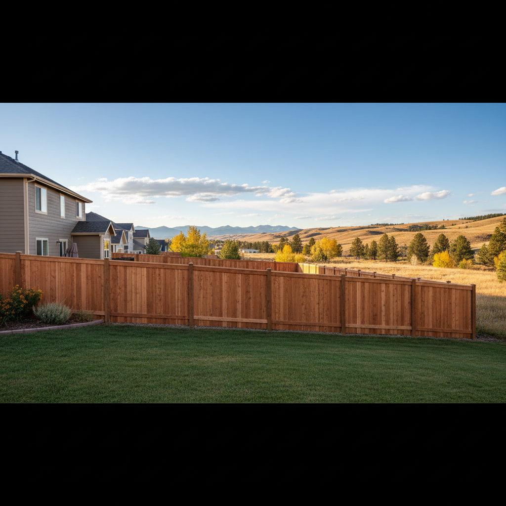 Completed wood fence installation work at a residential property in Billings, MT