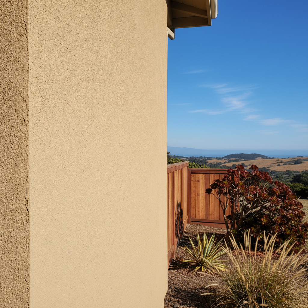 Completed stucco removal work at a residential property in Pacifica, CA