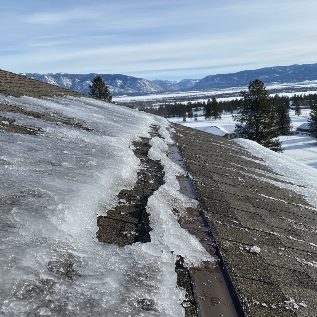 Completed ice dam removal work at a residential property in Helena, MT