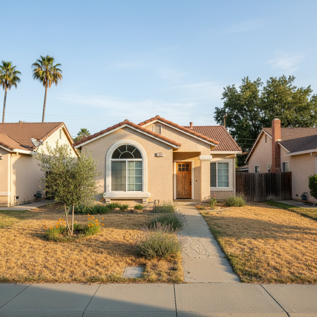 Completed stucco repair work at a residential property in Stockton, CA