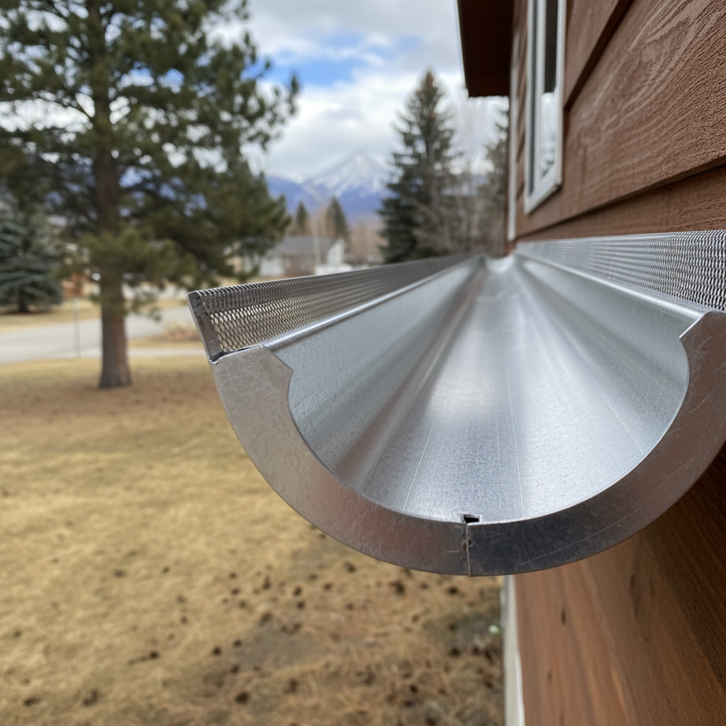 Completed gutter cleaning work at a residential property in Kalispell, MT