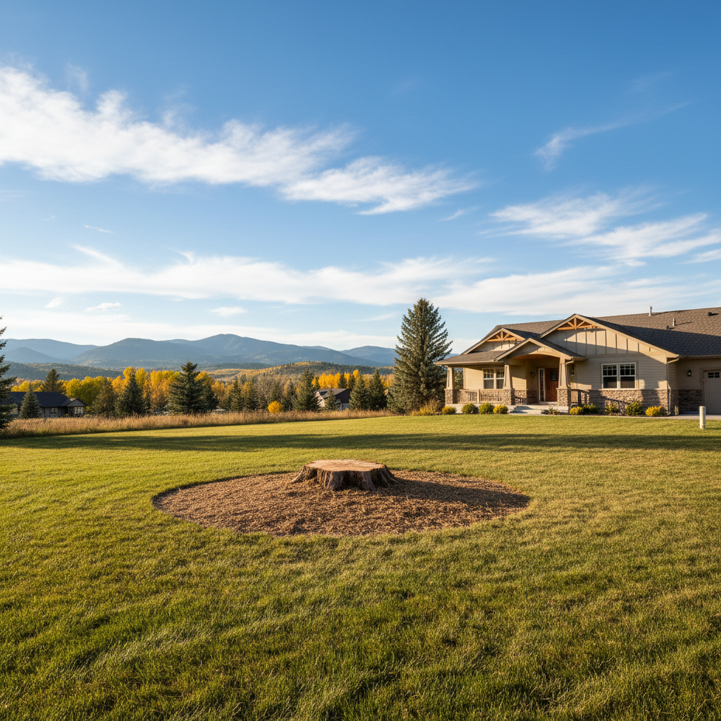 Completed tree removal work at a residential property in Helena, MT