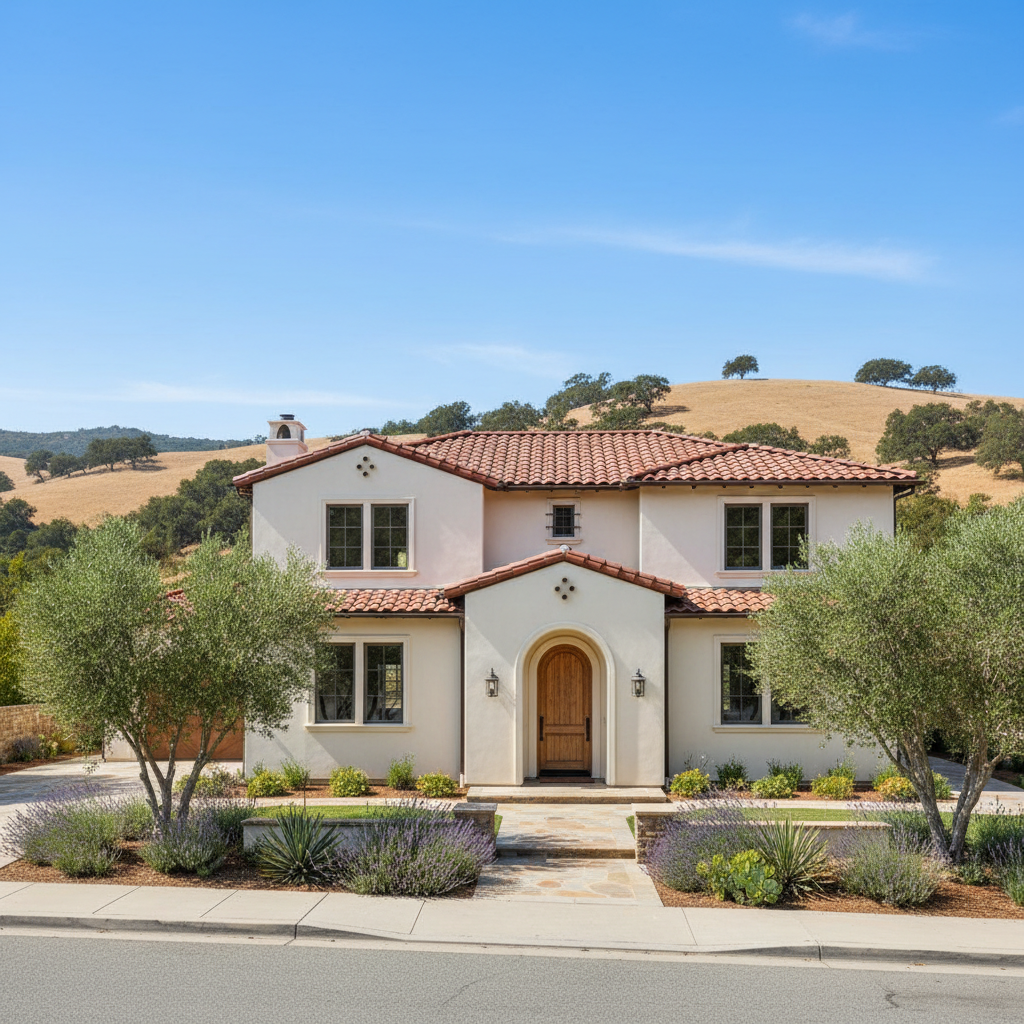 Completed residential stucco work at a residential property in Los Gatos, CA