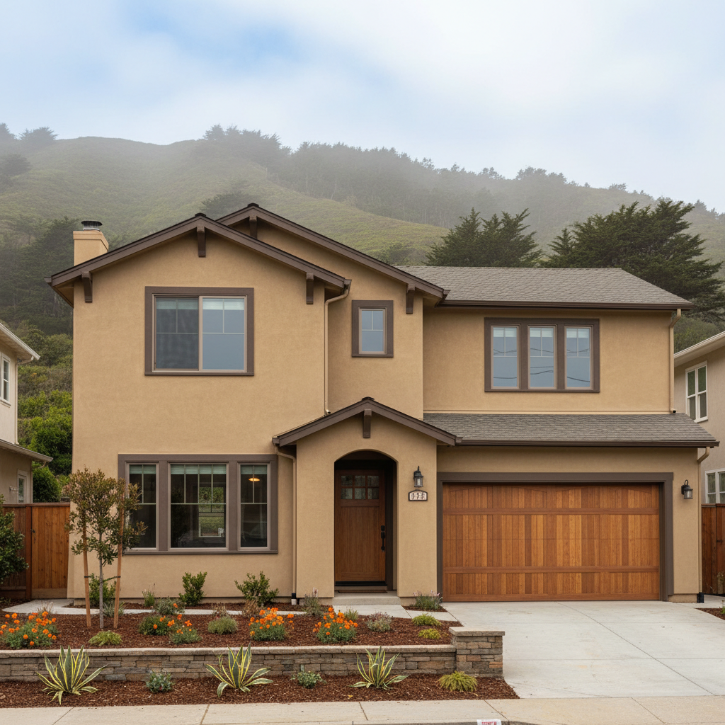 Completed stucco removal work at a residential property in Pacifica, CA