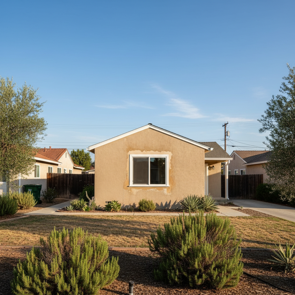 Completed stucco repair work at a residential property in Lodi, CA