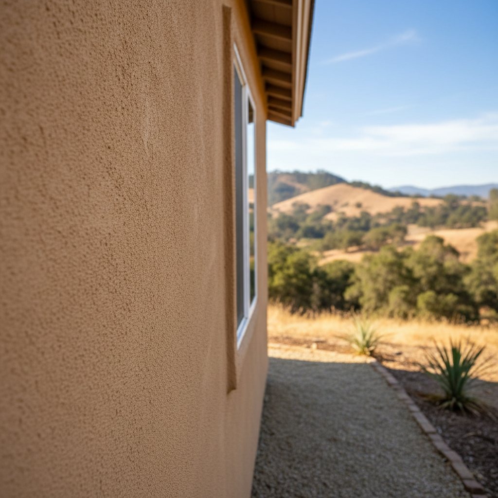 Completed stucco replacement work at a residential property in Hollister, CA