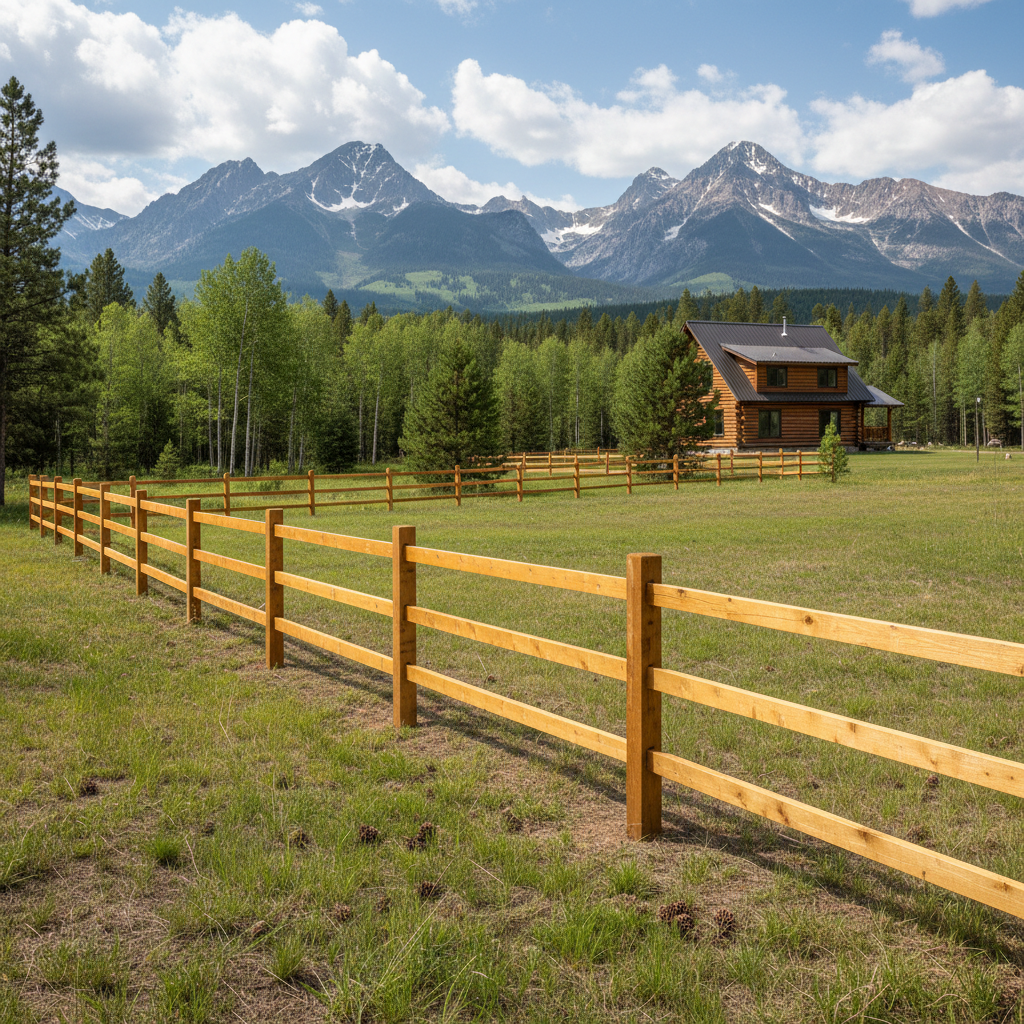 Completed fence painting work at a residential property in Big Sky, MT