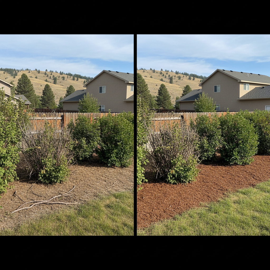 Completed shrub & bush trimming work at a residential property in Billings, MT