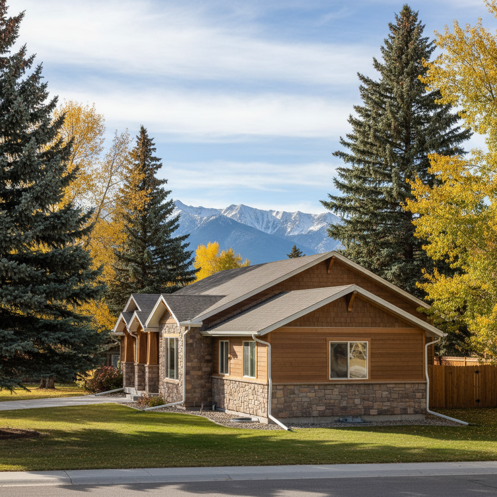 Completed gutter installation work at a residential property in Kalispell, MT