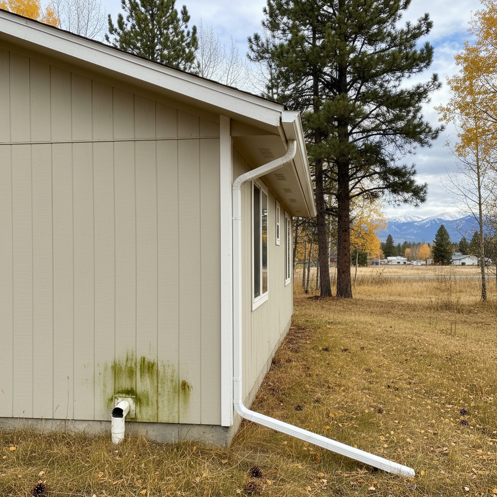 Completed gutter repair work at a residential property in Kalispell, MT