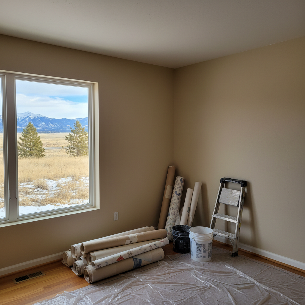 Completed wallpaper removal work at a residential property in Great Falls, MT