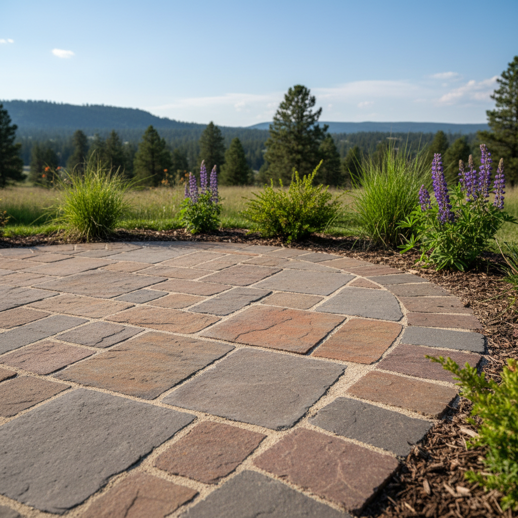 Completed hardscape installation work at a residential property in Missoula, MT