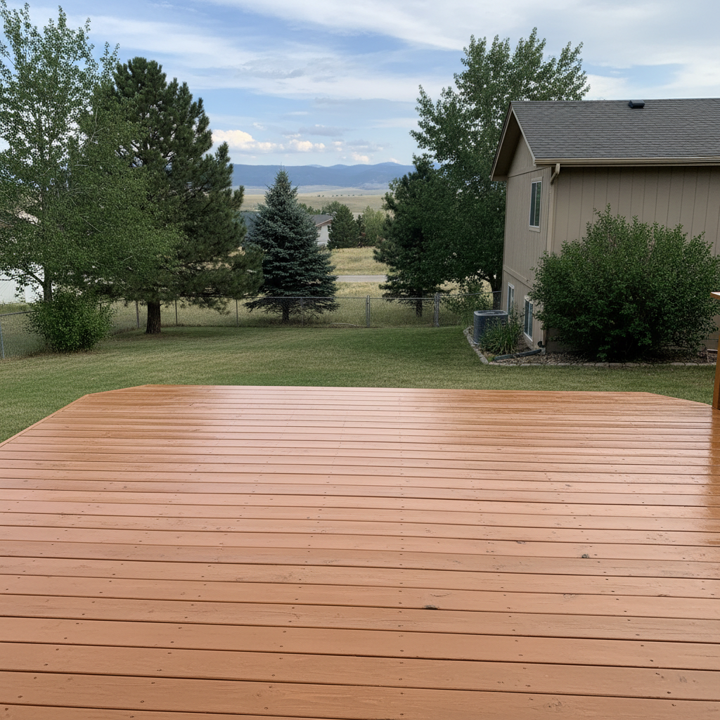 Completed deck staining work at a residential property in Great Falls, MT